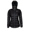 Fjern - Womens Arktis II Down Hooded Jacket (Black/Charcoal) | The Arktis II is an incredibly versatile insulated layer that stands strong in brutal conditions