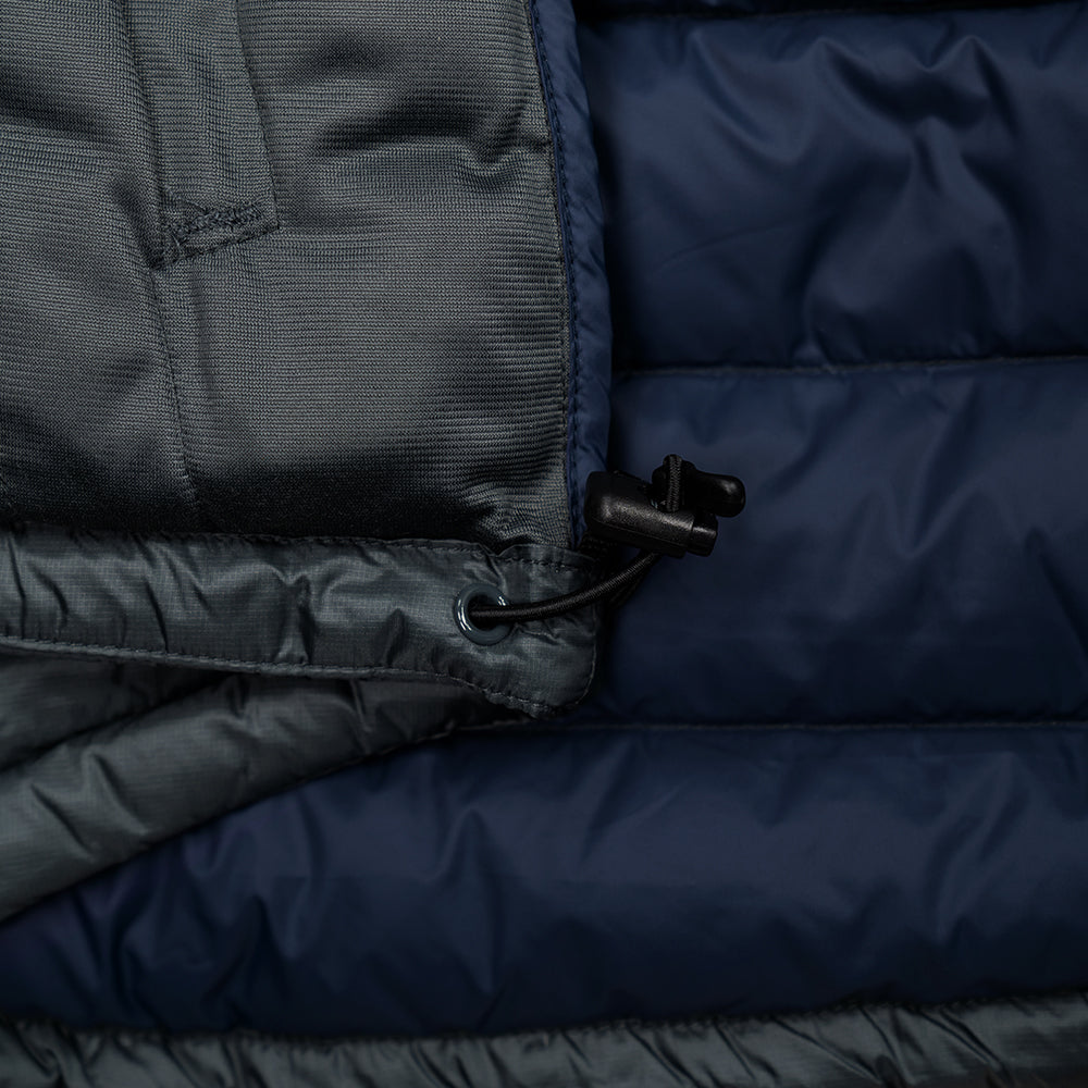 Fjern - Womens Arktis II Down Hooded Jacket (Charcoal/Navy) | The Arktis II is an incredibly versatile insulated layer that stands strong in brutal conditions