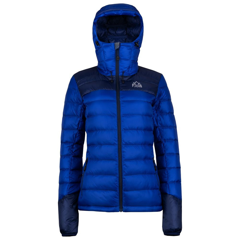 Fjern - Womens Arktis II Down Hooded Jacket (Electric/Navy) | The Arktis II is an incredibly versatile insulated layer that stands strong in brutal conditions