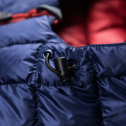 Fjern - Womens Arktis II Down Hooded Jacket (Navy/Rust) | The Arktis II is an incredibly versatile insulated layer that stands strong in brutal conditions