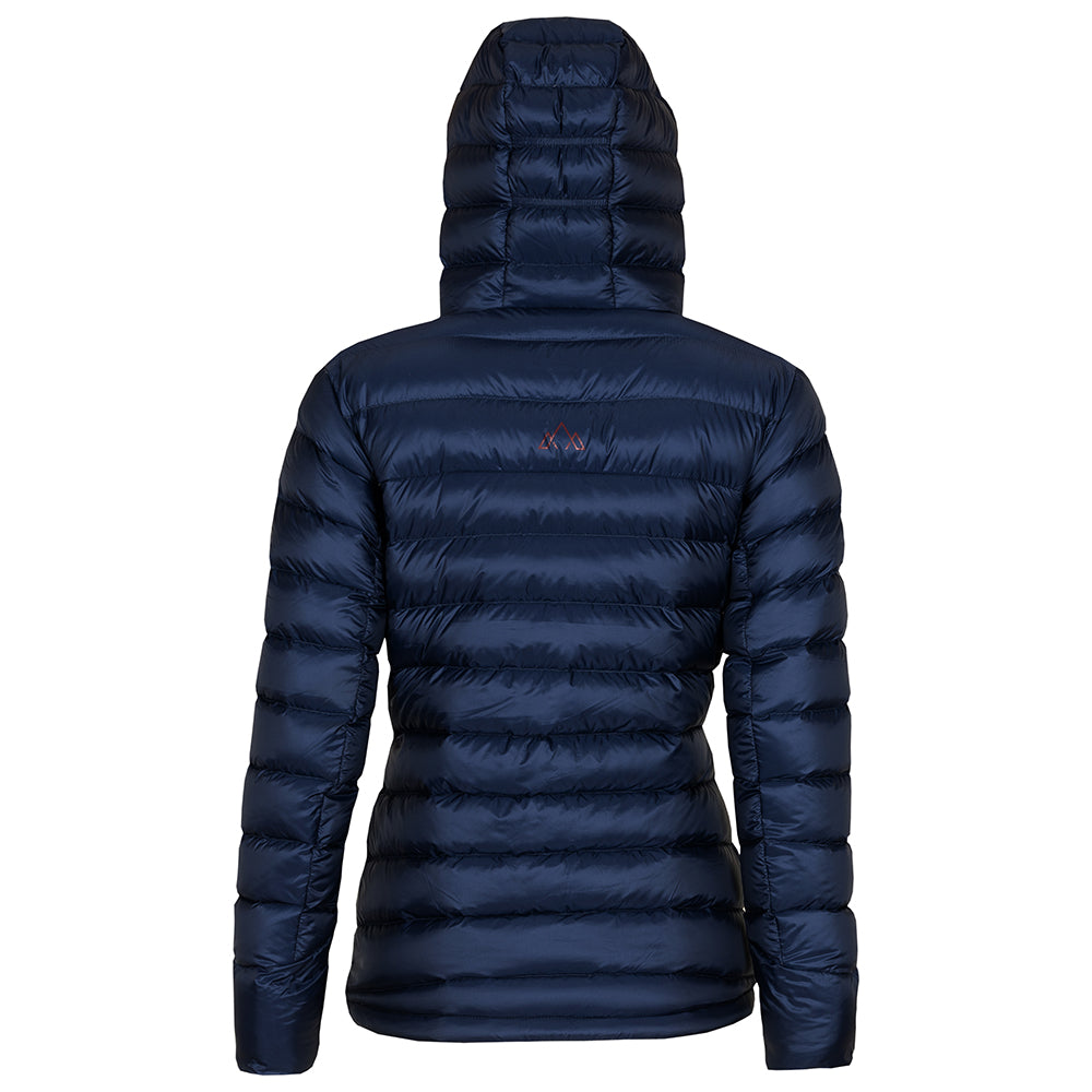 Fjern - Womens Arktis II Down Hooded Jacket (Navy/Rust) | The Arktis II is an incredibly versatile insulated layer that stands strong in brutal conditions