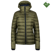 Fjern - Womens Arktis II Down Hooded Jacket (Olive/Navy) | The Arktis II is an incredibly versatile insulated layer that stands strong in brutal conditions
