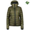 Fjern - Womens Arktis II Down Hooded Jacket (Olive/Navy) | The Arktis II is an incredibly versatile insulated layer that stands strong in brutal conditions