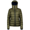 Fjern - Womens Arktis II Down Hooded Jacket (Olive/Navy) | The Arktis II is an incredibly versatile insulated layer that stands strong in brutal conditions