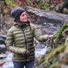 Fjern - Womens Arktis II Down Hooded Jacket (Olive/Navy) | The Arktis II is an incredibly versatile insulated layer that stands strong in brutal conditions