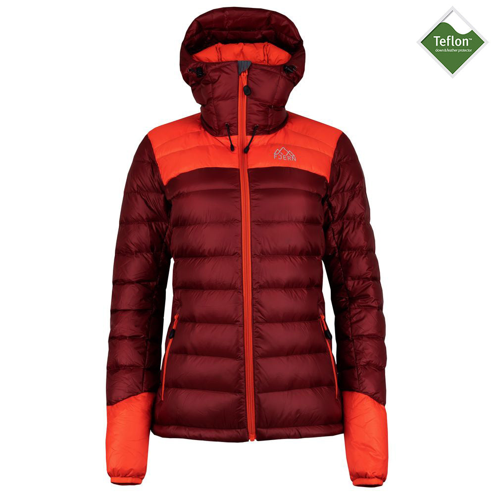 Fjern - Womens Arktis II Down Hooded Jacket (Rust/Orange)