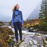 Fjern - Womens Bresprekk Full Zip Fleece (Indigo/Navy) | Designed for the unpredictable alpine conditions, the Bresprekk features Thermal Stretch Grid Fleece that offers exceptional warmth, breathability, and a comfortable fit