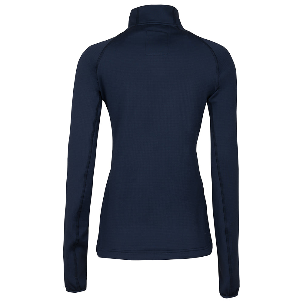 Fjern - Womens Bresprekk Half Zip Grid Fleece (Navy/Rust) | Designed to meet the demands of ever-changing alpine conditions, the Bresprekk functions as both a winter baselayer and a lightweight midlayer
