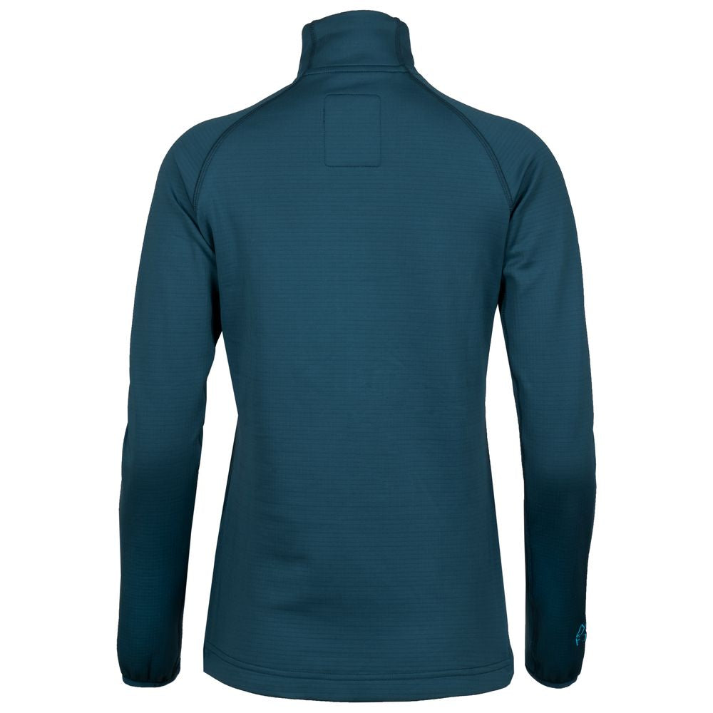 Fjern - Womens Bresprekk Half Zip Grid Fleece (Petrol/Arctic Blue) | Designed to meet the demands of ever-changing alpine conditions, the Bresprekk functions as both a winter baselayer and a lightweight midlayer