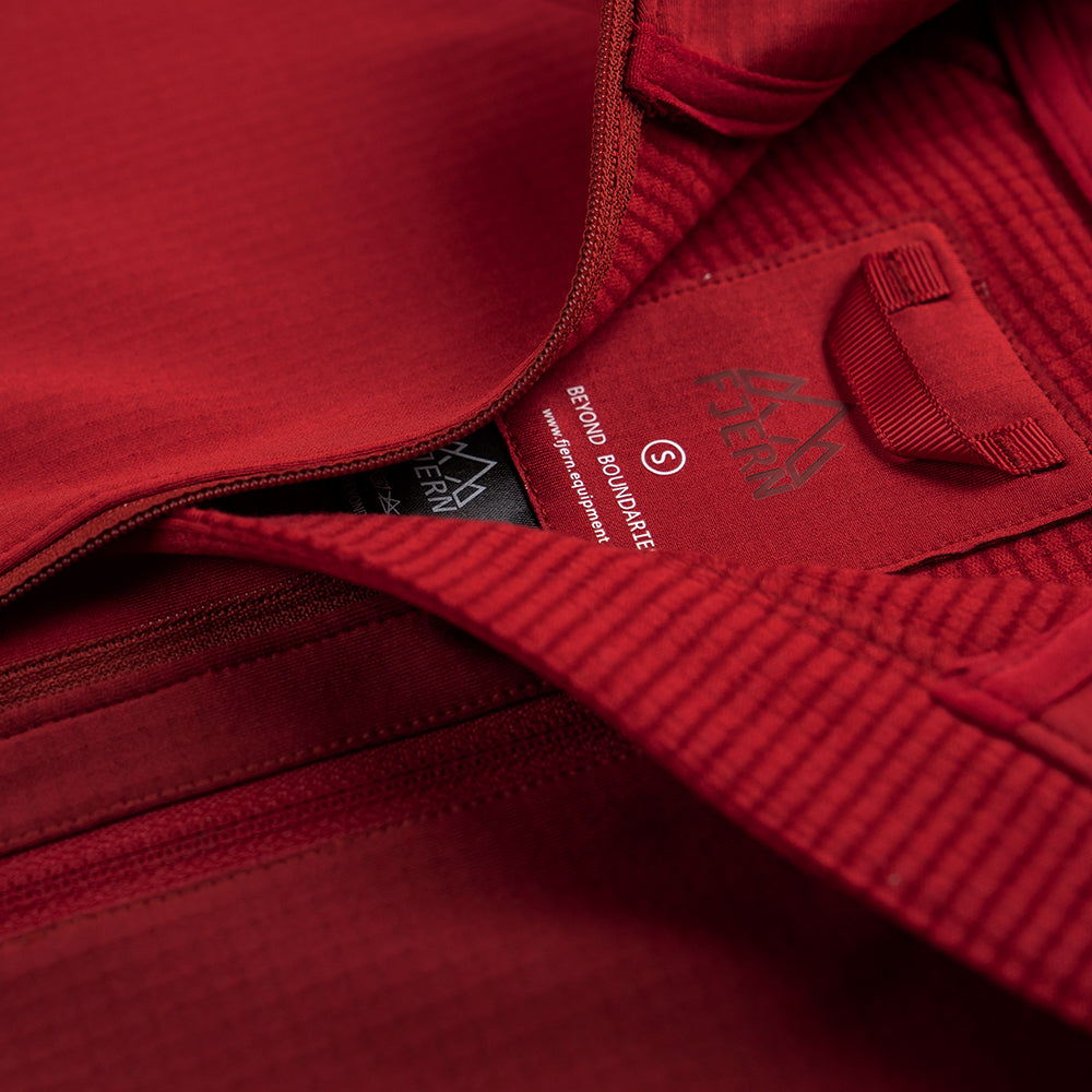 Watu Half Raspberry Fjern | Womens Bresprekk Half Zip Grid Fleece (Raspberry Red/Rust)