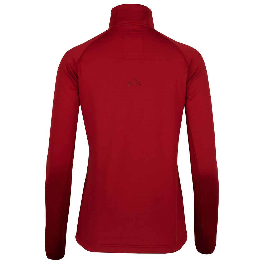 Fjern - Womens Bresprekk Half Zip Grid Fleece (Raspberry Red/Rust) | Designed to meet the demands of ever-changing alpine conditions, the Bresprekk functions as both a winter baselayer and a lightweight midlayer