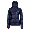 Fjern - Womens Eco Aktiv Down Hooded Jacket (Navy/Rust) | Your passport to staying warm and comfortable on alpine pursuits