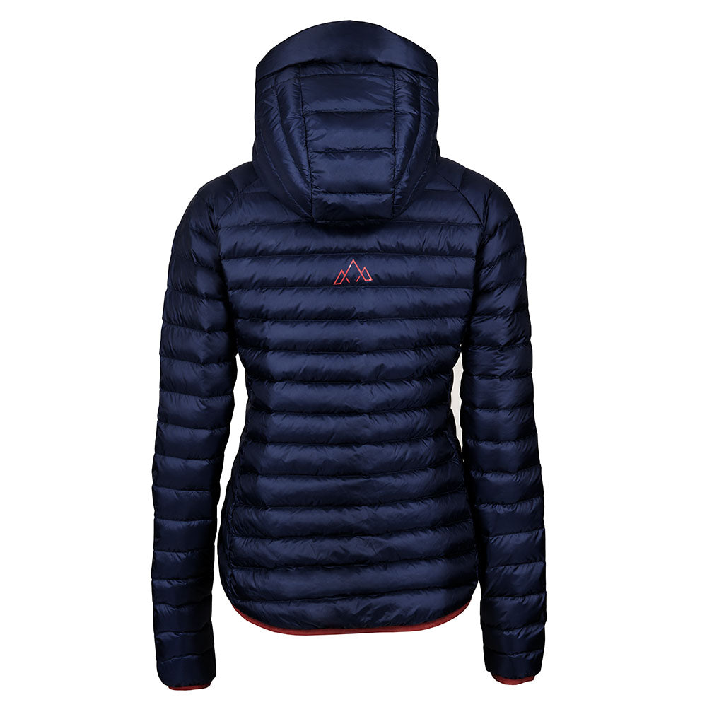 Womens Eco Aktiv Down Hooded Jacket Navy Rust