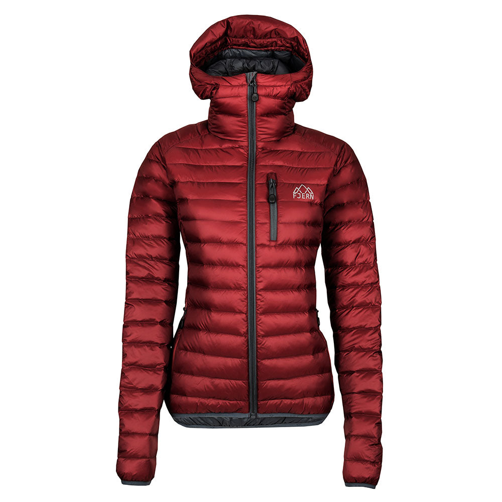 Fjern - Womens Eco Aktiv Down Hooded Jacket (Rust/Charcoal) | Your passport to staying warm and comfortable on alpine pursuits