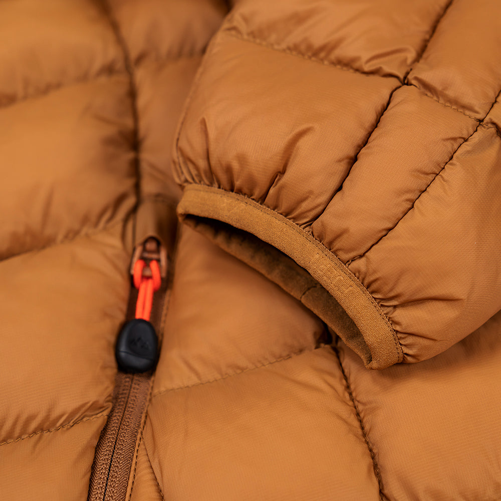 Fjern - Womens Eldur Eco Insulated Jacket (Mustard) | The Eldur Jacket is your essential lightweight, warm, and sustainable choice for outdoor adventures