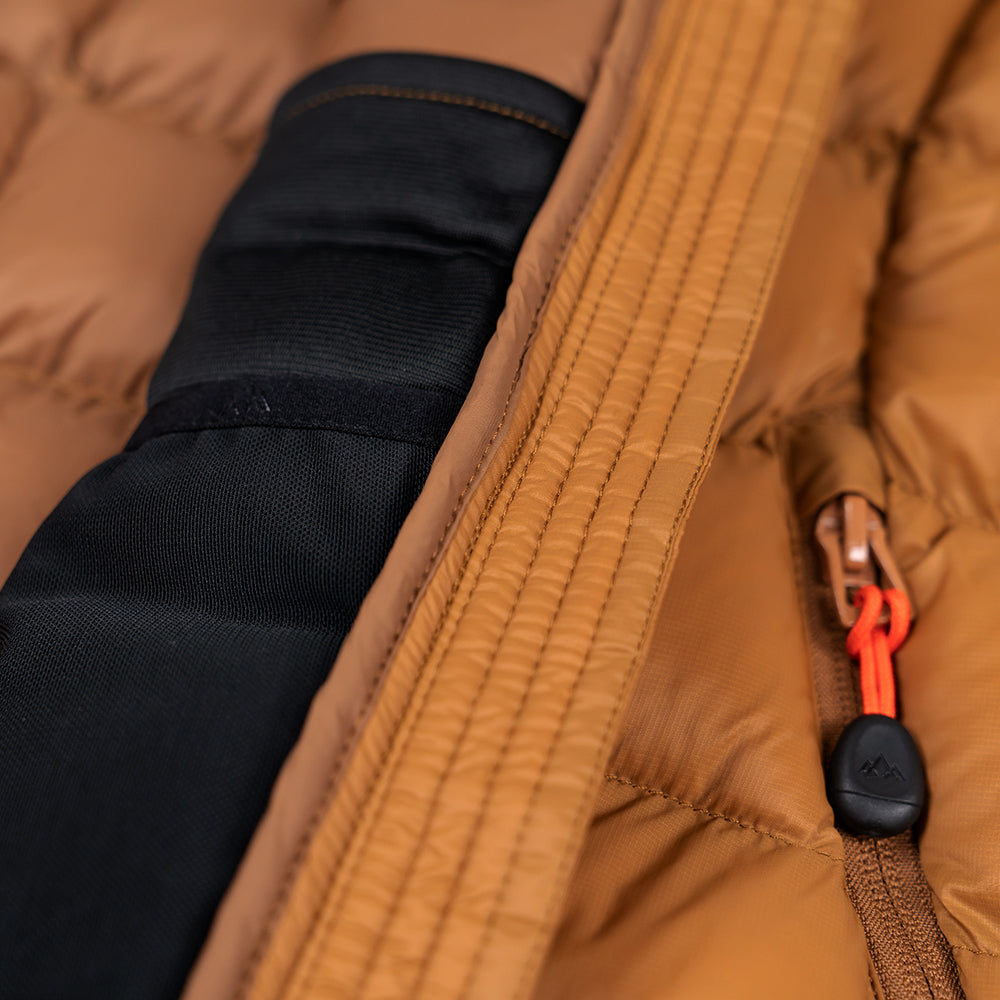 Fjern - Womens Eldur Eco Insulated Jacket (Mustard) | The Eldur Jacket is your essential lightweight, warm, and sustainable choice for outdoor adventures