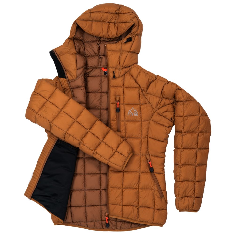 Fjern - Womens Eldur Eco Insulated Jacket (Mustard) | The Eldur Jacket is your essential lightweight, warm, and sustainable choice for outdoor adventures