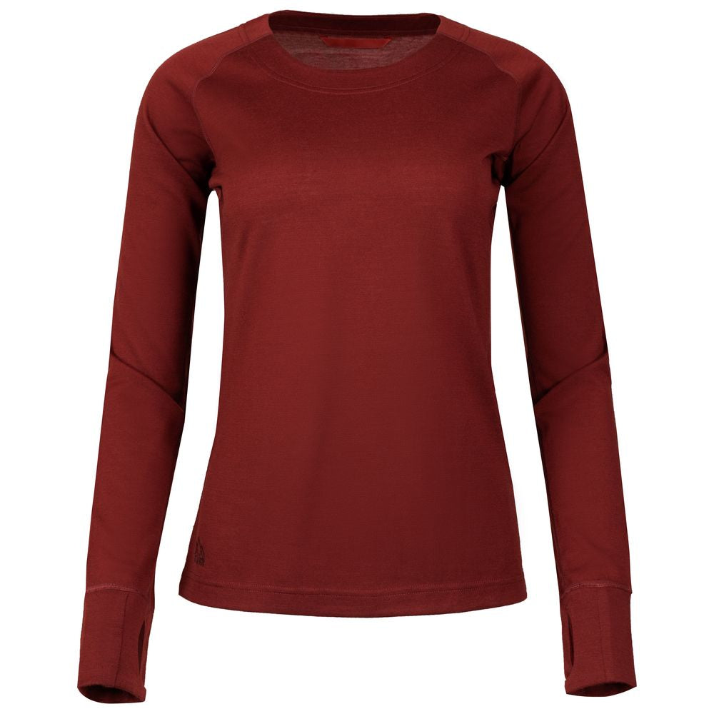 Fjern - Womens Första Merino Blend Long Sleeve Crew Baselayer (Rust) | Explore the outdoors with the Första, a versatile and lightweight technical crew top designed for the active adventurer