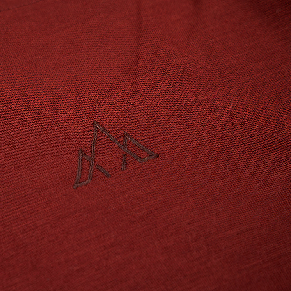 Fjern - Womens Första Merino Blend Long Sleeve Hoodie Baselayer (Rust) | Embark on your next adventure with the Första Hoodie, a lightweight and high-performance technical hoodie