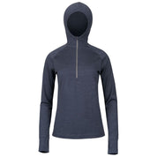 Fjern - Womens Första Merino Blend Long Sleeve Hoodie Baselayer (Storm Grey) | Embark on your next adventure with the Första Hoodie, a lightweight and high-performance technical hoodie