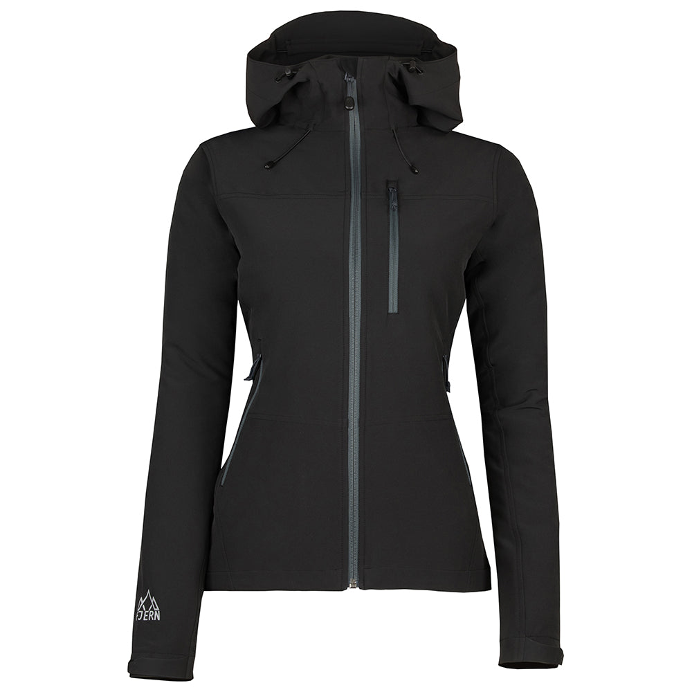 Fjern - Womens Grenser Softshell Jacket (Black/Charcoal) | Conquer the mountains with the Grenser softshell, the ultimate jacket for alpine adventures