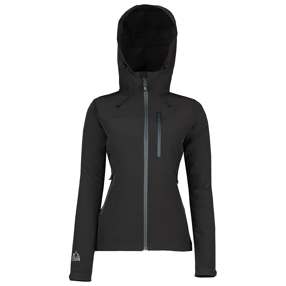 Fjern - Womens Grenser Softshell Jacket (Black/Charcoal) | Conquer the mountains with the Grenser softshell, the ultimate jacket for alpine adventures