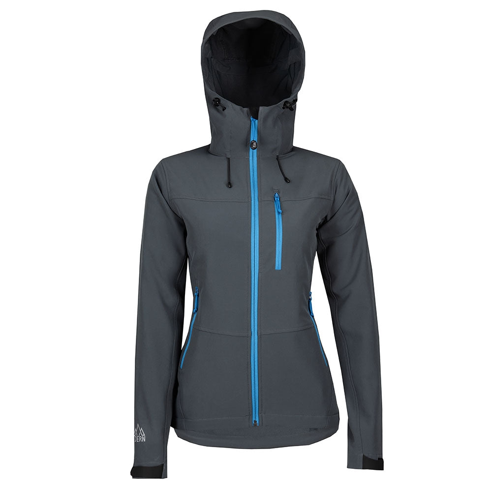 Fjern - Womens Grenser Softshell Jacket (Charcoal/Cobalt) | Conquer the mountains with the Grenser softshell, the ultimate jacket for alpine adventures