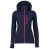 Fjern - Womens Grenser Softshell Jacket (Navy/Rust) | Conquer the mountains with the Grenser softshell, the ultimate jacket for alpine adventures