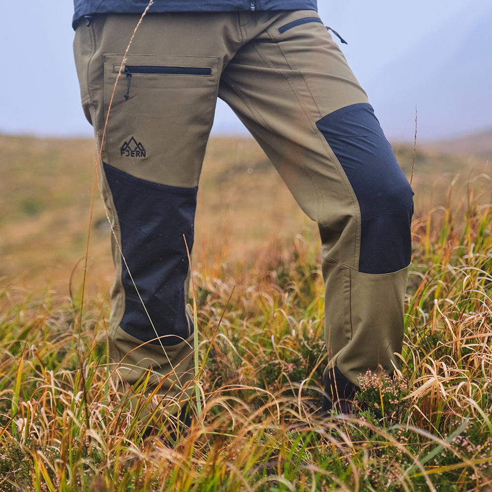 Fjern - Womens Hagna Eco Softshell Trousers (Moss/Black) | Explore the wild with trousers designed for the most challenging terrains