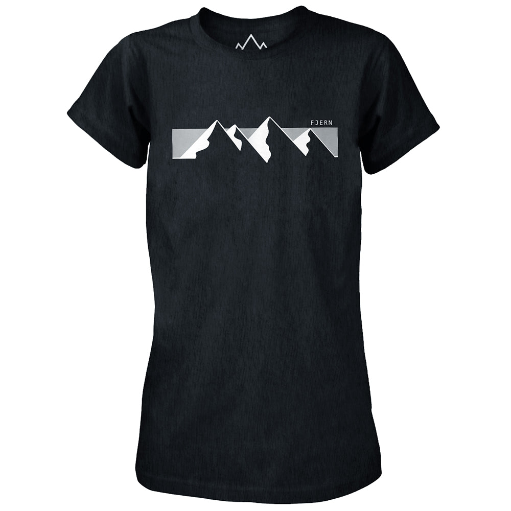 Fjern - Womens Horizon T-Shirt (Black) | Step into the wild with our eco-friendly casual tee, made from 100% recycled materials