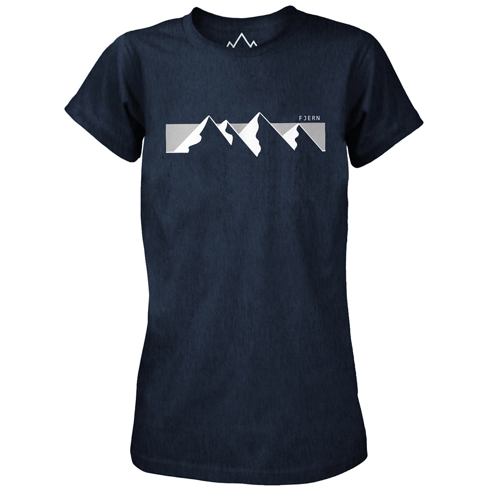Fjern - Womens Horizon T-Shirt (Navy Marl) | Step into the wild with our eco-friendly casual tee, made from 100% recycled materials
