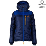 Fjern - Womens Husly Super Insulated Jacket (Navy/Electric) | Brave the extreme cold with our warmest insulated layer, perfect for climbing and outdoor adventures in frigid conditions