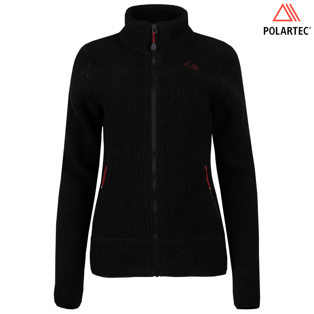 Fjern - Womens Koselig Polartec Fleece Jacket (Black/Rust)