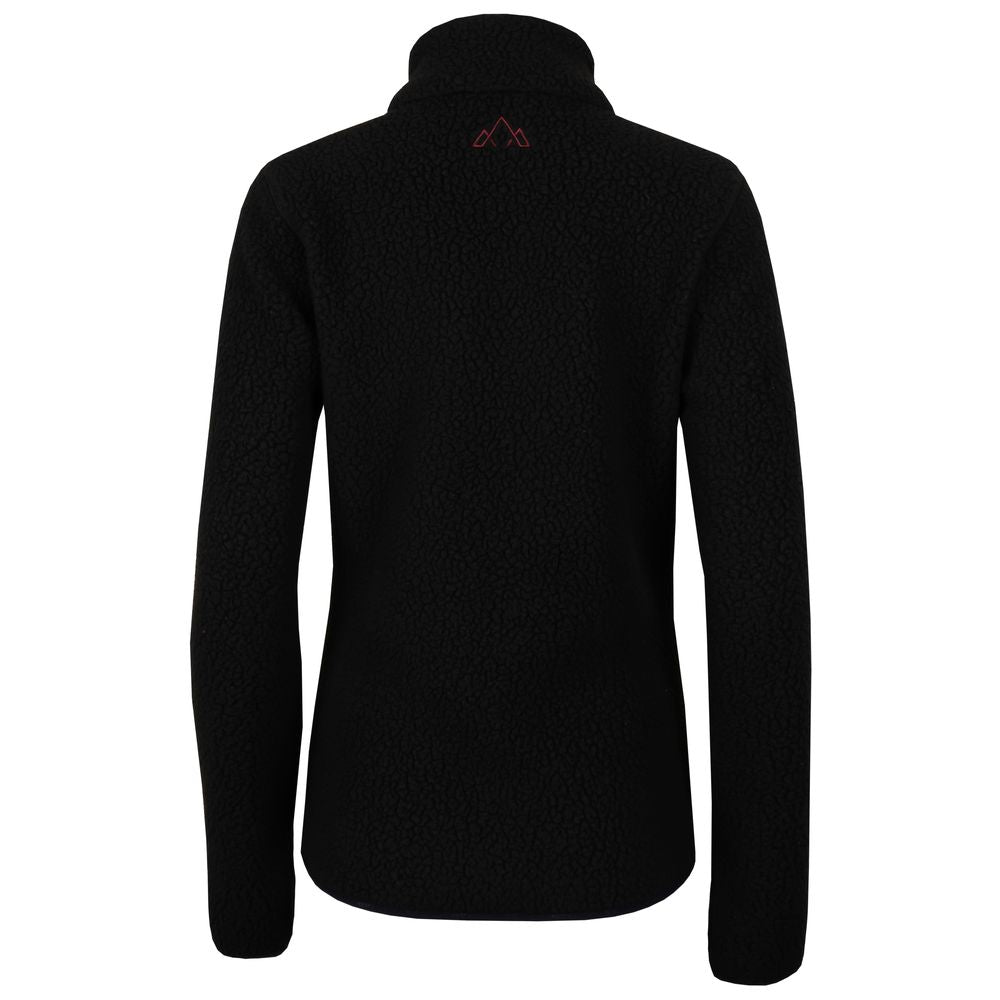 Fjern - Womens Koselig Polartec Fleece Jacket (Black/Rust) | Stay warm and cosy on your alpine adventures with our mid-layer Polartec fleece