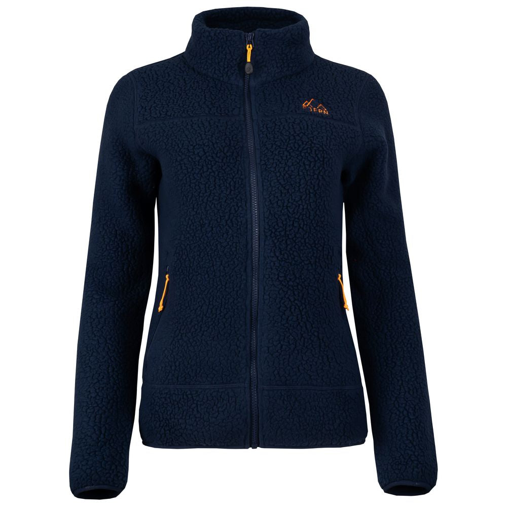 Fjern - Womens Koselig Polartec Fleece Jacket (Navy/Sunshine) | Stay warm and cosy on your alpine adventures with our mid-layer Polartec fleece