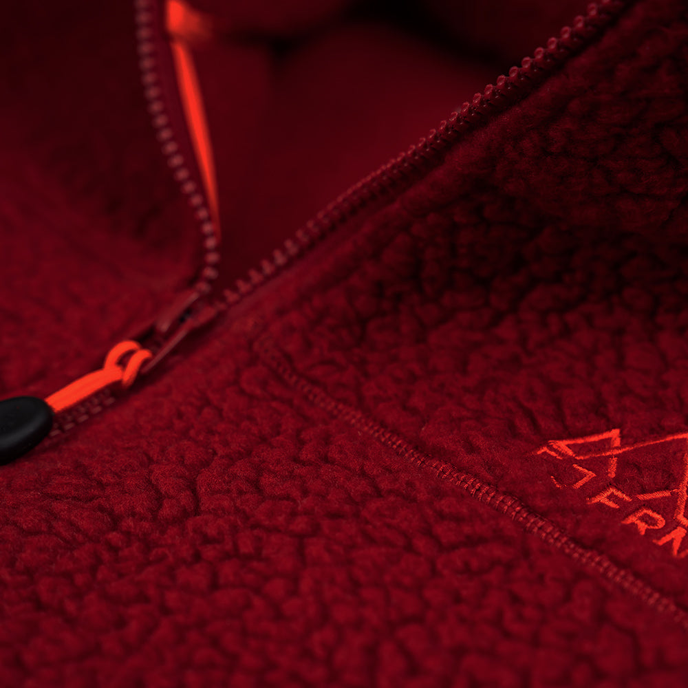 Fjern - Womens Koselig Polartec Fleece Jacket (Red/Orange) | Stay warm and cosy on your alpine adventures with our mid-layer Polartec fleece