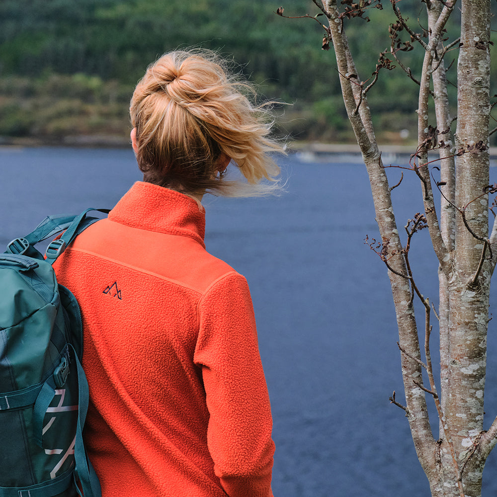 Fjern - Womens Mysig Eco Full Zip Fleece (Burnt Orange/Navy) | The Mysig Eco Fleece is your essential mid-layer for every outdoor adventure