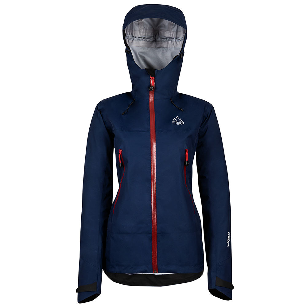 Fjern - Womens Orkan Waterproof Shell Jacket (Navy/Rust) | Face the harshest alpine challenges with confidence in the Orkan jacket, engineered to excel in extreme conditions