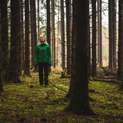 Fjern - Womens Skjold Packable Waterproof Jacket (Green/Pine) | The Skjold is your ultimate shield for fast and light activities, designed to keep you active in any weather