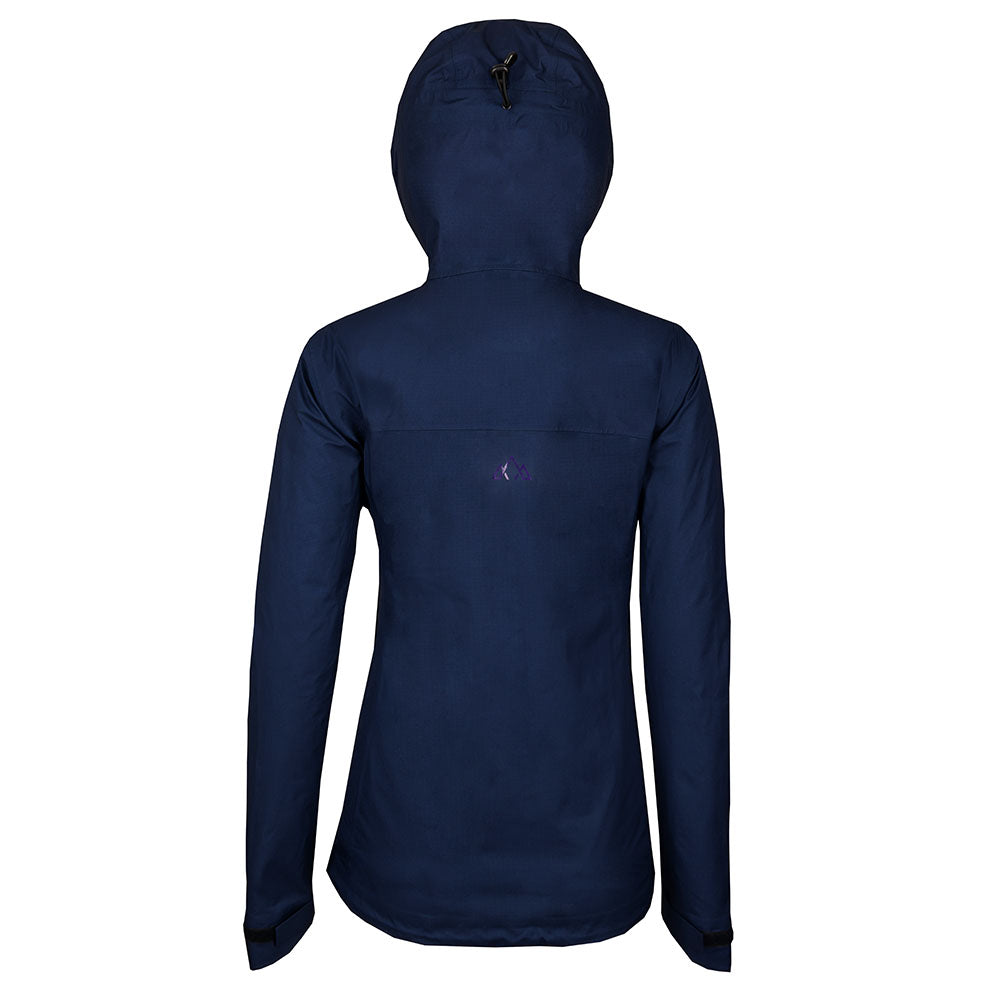Fjern - Womens Skjold Packable Waterproof Jacket (Navy/Purple) | The Skjold is your ultimate shield for fast and light activities, designed to keep you active in any weather