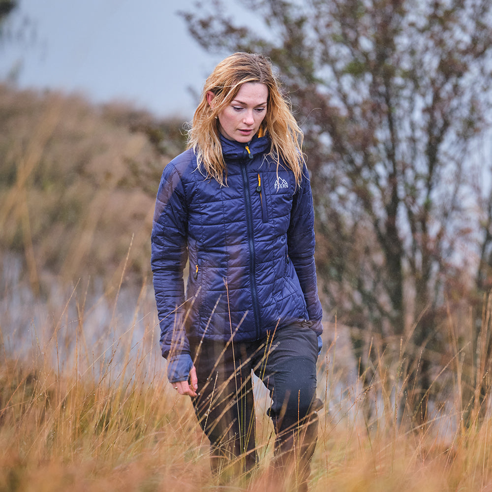 Fjern - Womens Skydda Eco Packable Insulated Jacket (Navy/Sunshine)