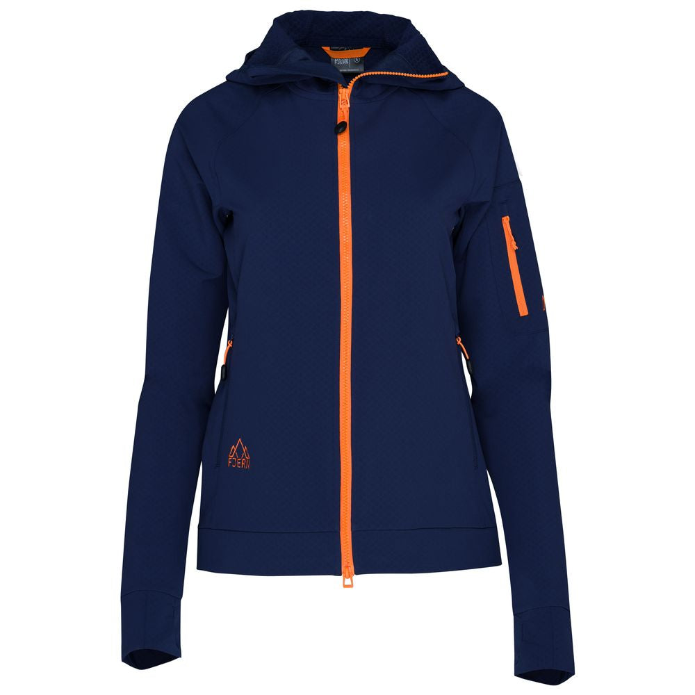 Fjern - Womens Syklon Stormfleece Hoodie (Navy/Sunshine) | Conquer any adventure with a hoodie designed for peak performance