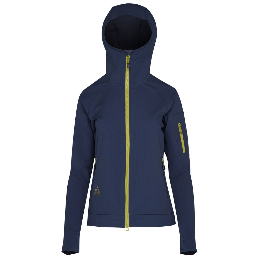 Fjern - Womens Syklon Stormfleece Hoodie (Storm/Lime) | Conquer any adventure with a hoodie designed for peak performance