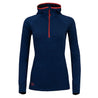 Fjern - Womens Terreng Merino Blend Half Zip Hoodie (Navy) | Embark on your next alpine adventure with a light-weight, technical hoodie designed for performance