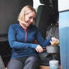 Fjern - Womens Terreng Merino Blend Half Zip Hoodie (Navy) | Embark on your next alpine adventure with a light-weight, technical hoodie designed for performance