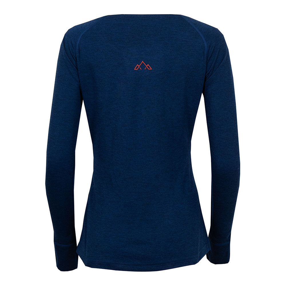 Fjern - Womens Terreng Merino Blend Long Sleeve Base Layer (Navy) | Scale new heights with our lightweight technical crew, built for alpine adventures