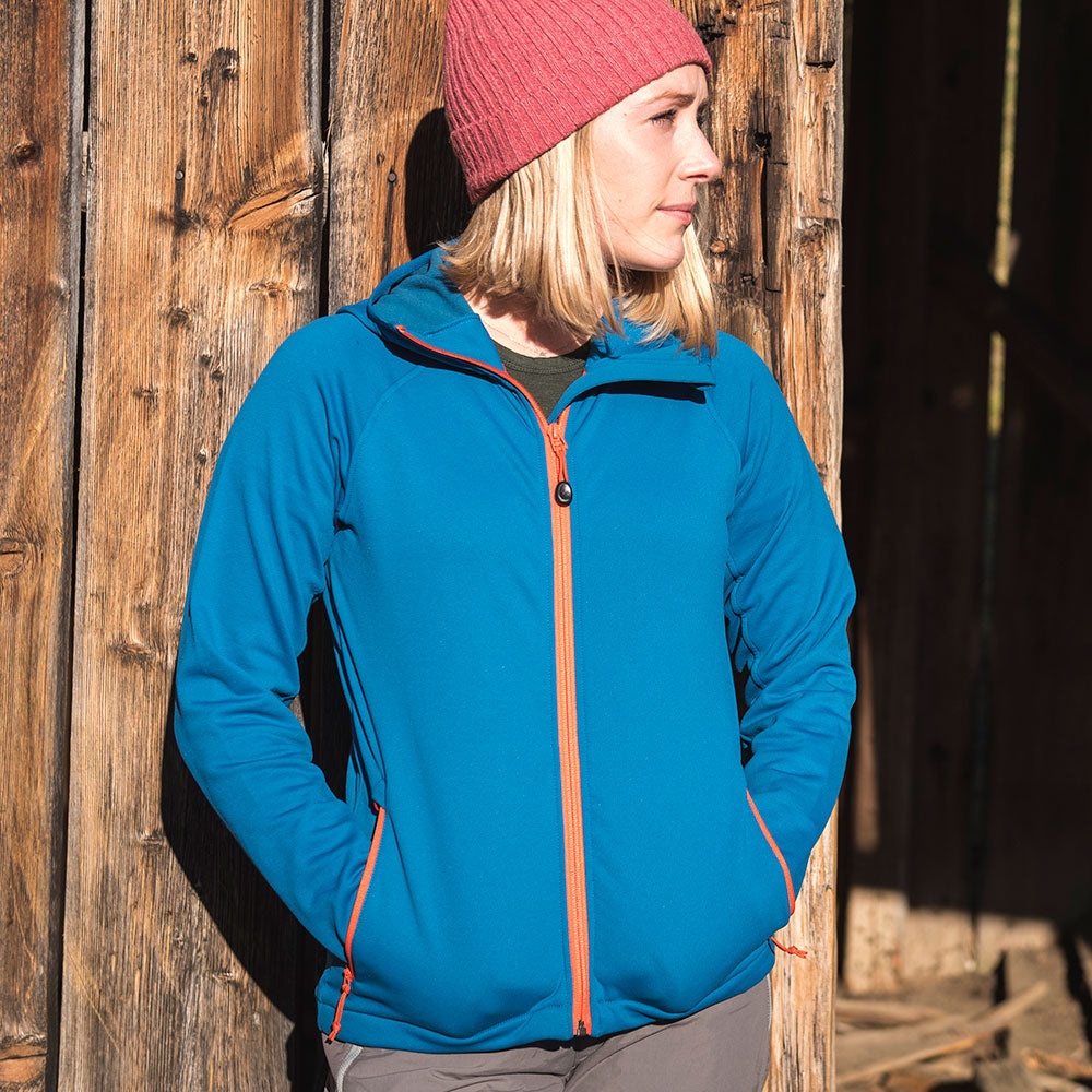 Fjern  Womens Vandring Stretch Fleece Jacket (Teal/Orange)