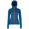 Fjern - Womens Vandring Stretch Fleece Jacket (Teal/Orange) | The Vandring is a mid-weight technical fleece hoodie designed for warmth, flexibility, and performance